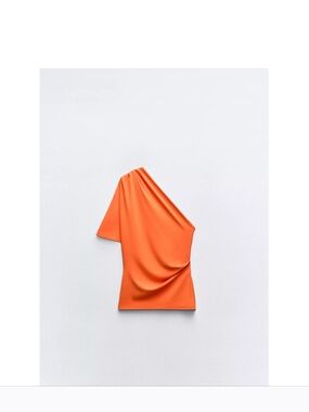 One-Shoulder Orange Top
